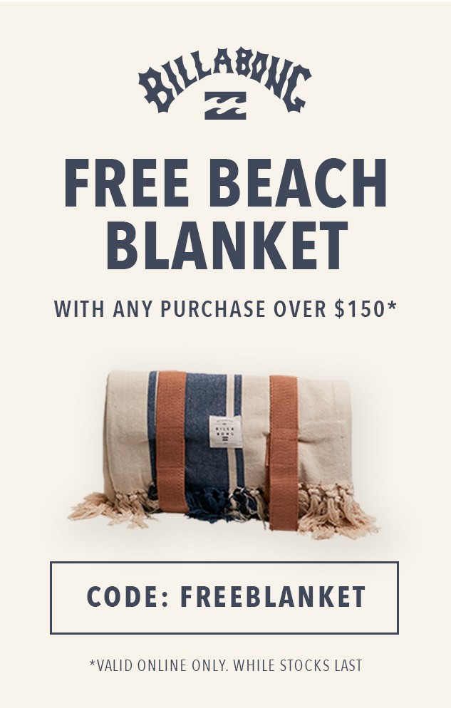 billabong beach blanket gift with purchase